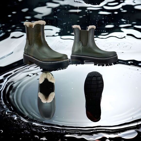 MARC FISHER NEW IN BOX FARGO WATERPROOF BOOT SHOE 8 MEDIUM WHITE OR DARK BLUE - Picture 2 of 14